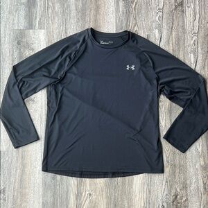 Under Armour Shirt Black Long Sleeve Activewear Workout Shirt Size Large